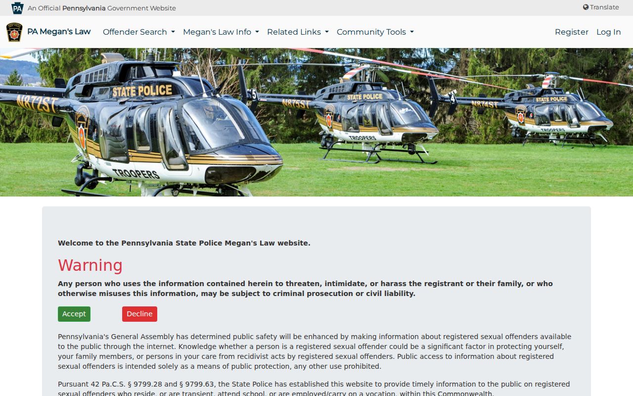 Plum residents directory Pennsylvania public safety registry notice