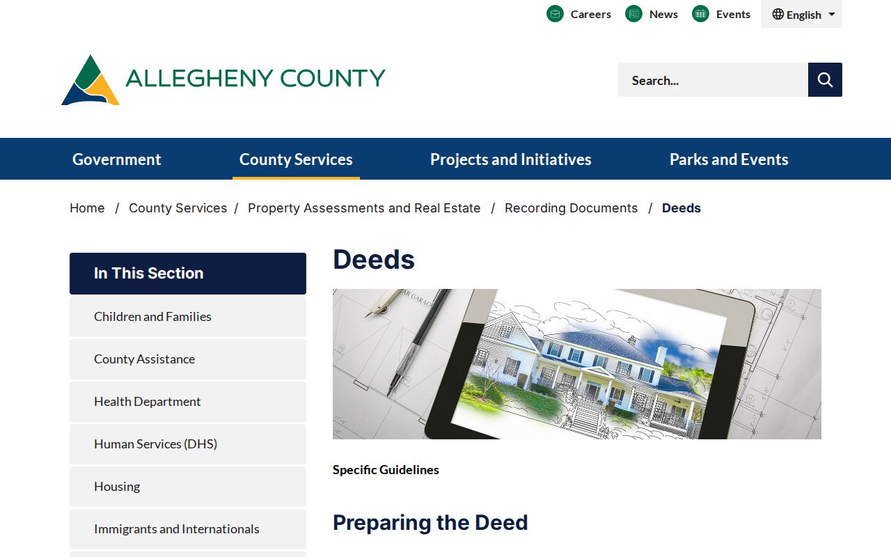 Plum street directory reference to Allegheny County deed guidance