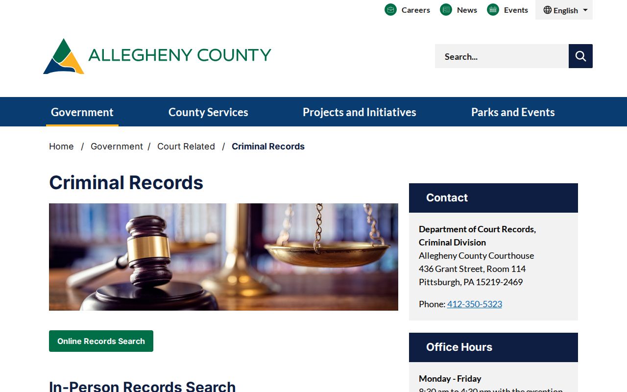 Plum resident lookup through Allegheny County criminal records
