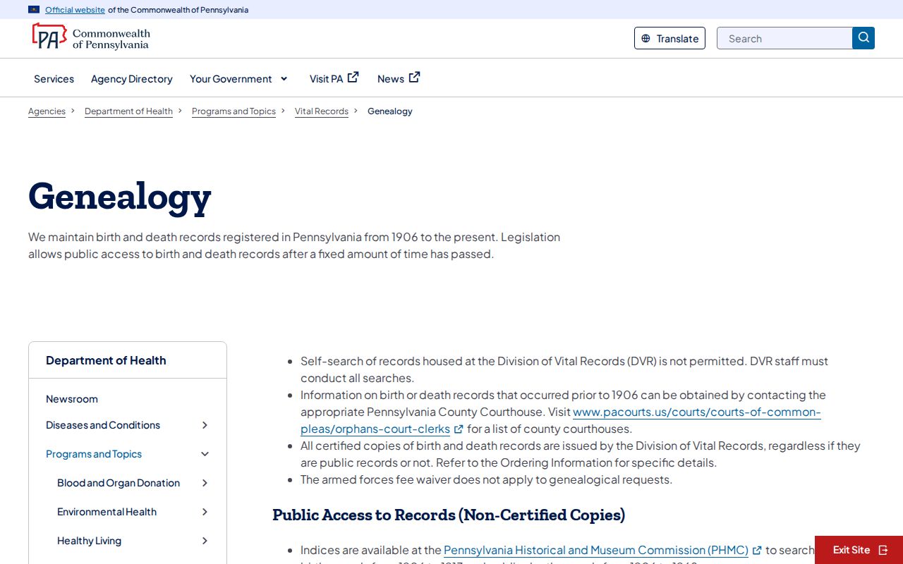 Plum resident lookup on Pennsylvania vital records genealogy resources